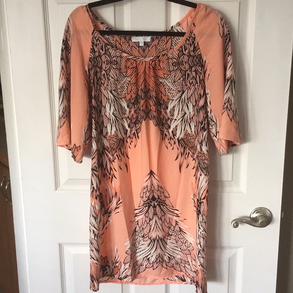 Boutique bell sleeved dress- small-  coral/pink